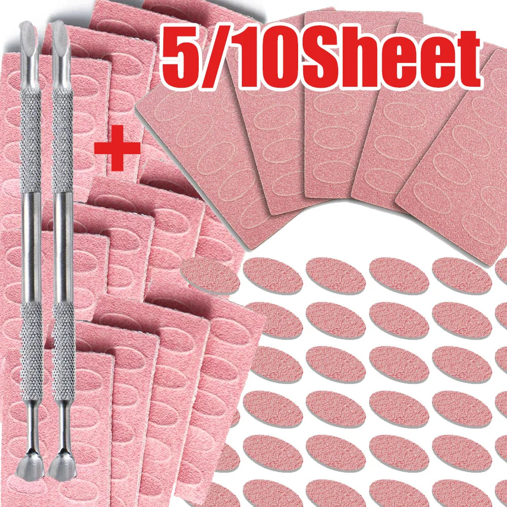 ﻿ 10/5シート-180 #   ネイルキューティクルプッシャー サンドペーパー接着剤付き プレポリッシングサンドペーパー ネイルプッシャー ステンレススチールプッシャー付き ネイルツール