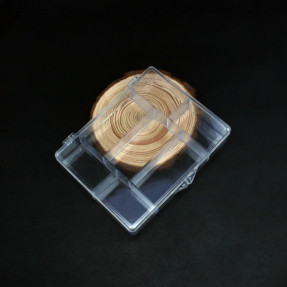 Multi-compartment Covered Jewelry Storage Box Small Transparent Earring Rice Bead Display Tool Portable Organizational Container