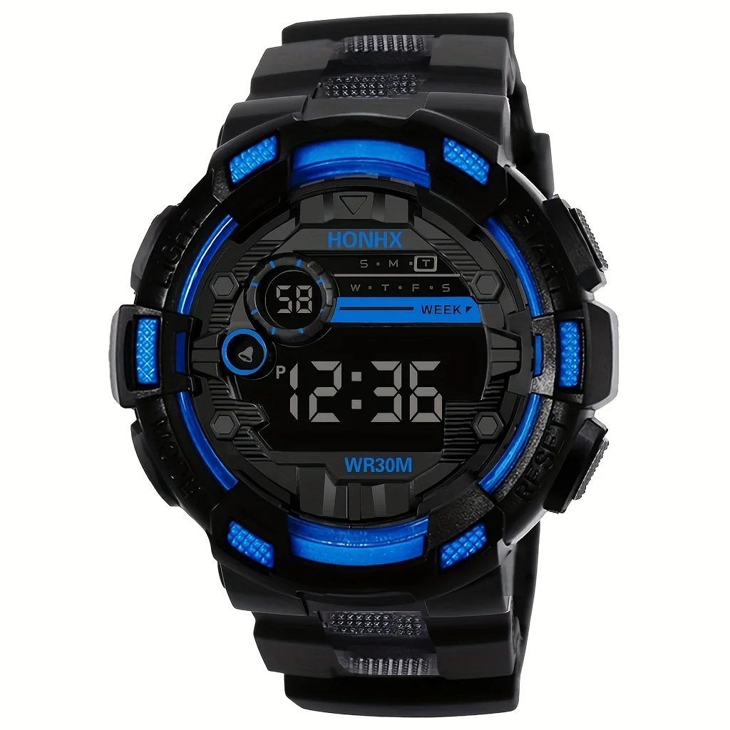 Jam tangan Digital Sporty untuk remaja-tampilan mudah dibaca, tali silikon, multi-fitur, hadiah Ideal