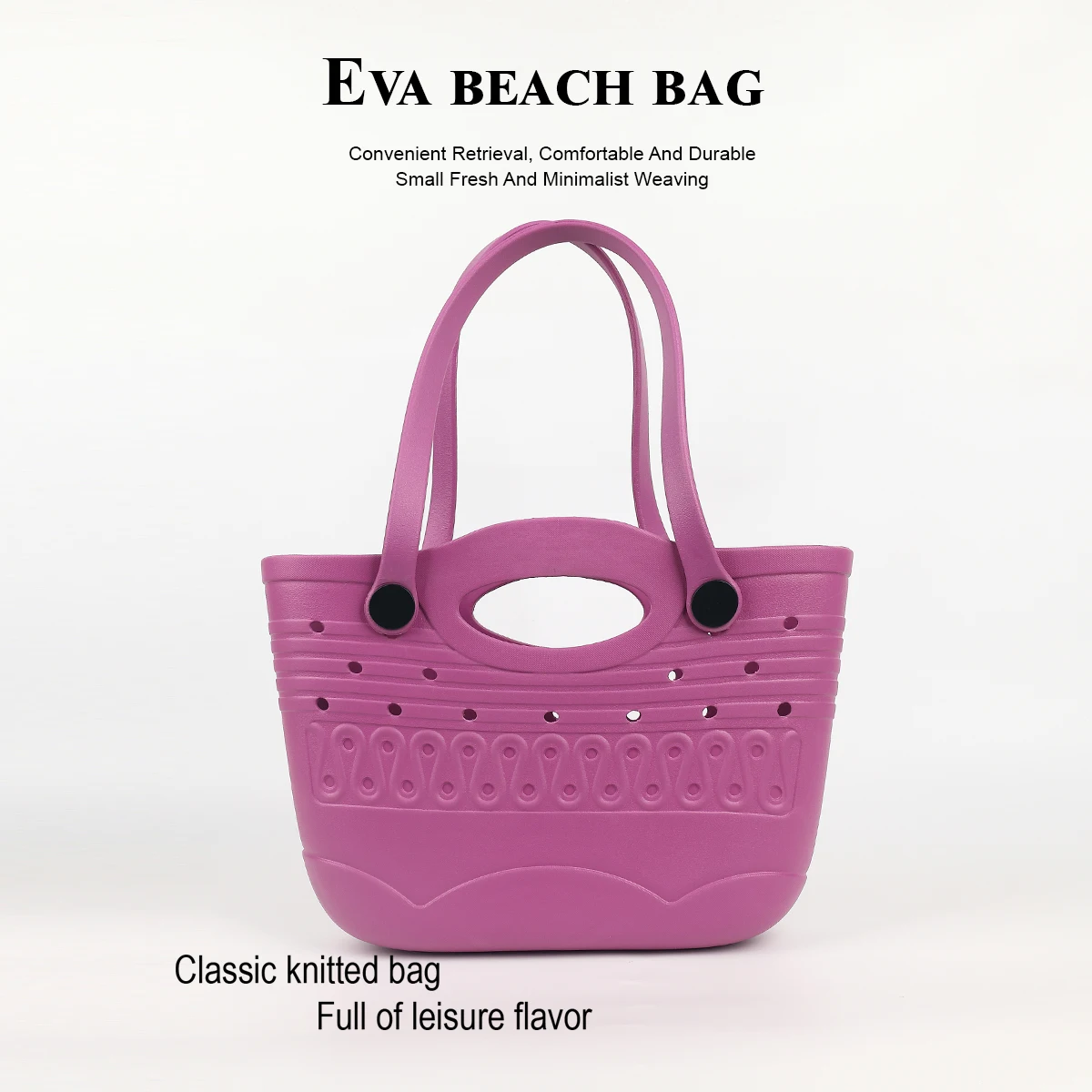 

Eva Breathable Beach Bag, Removable Handle, Simple, Fashionable, Solid Color, Versatile for All Seasons, Suitable for Daily Commuting, Travel, Vacation, Seaside and Beach, Large Capacity, Portable Book Tablet