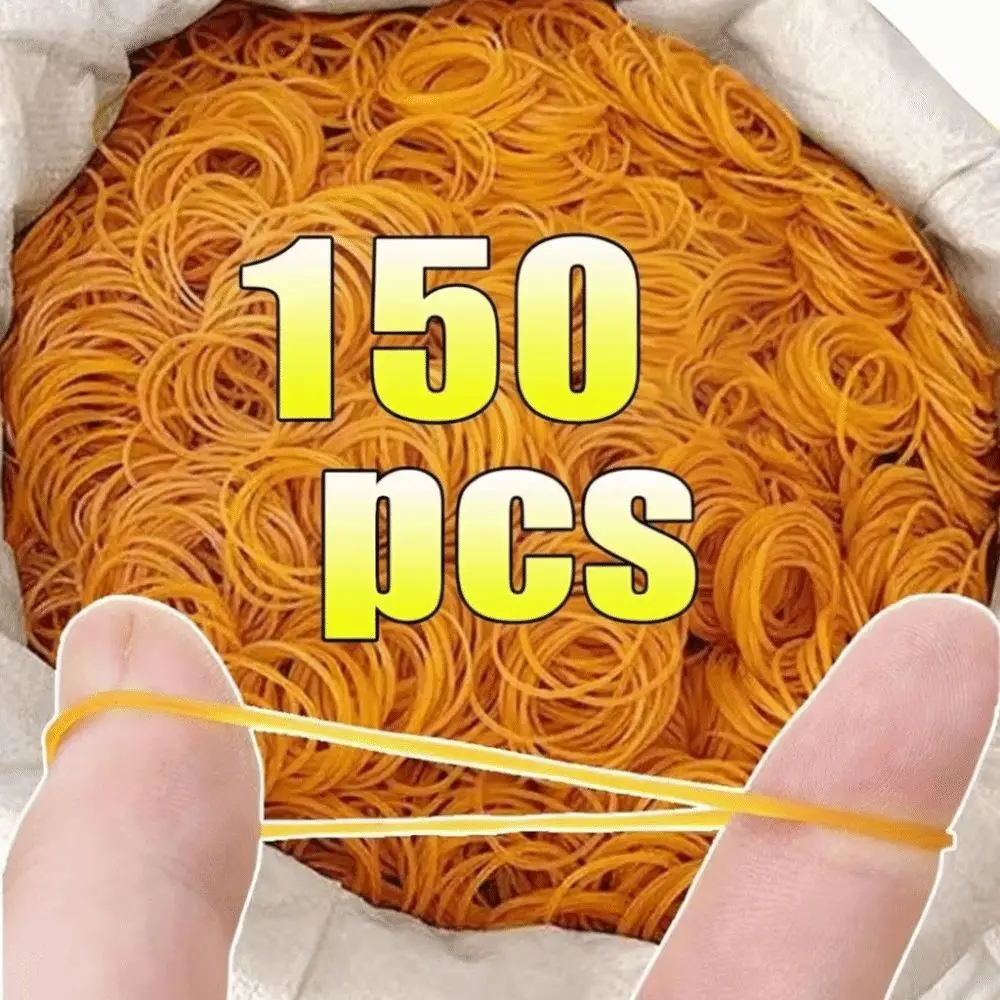 150Pcs New High Elastic Rubber Bands Elasticity Fasteners Yellow Rubber O Rings Durable File Fasteners Packaging Goods