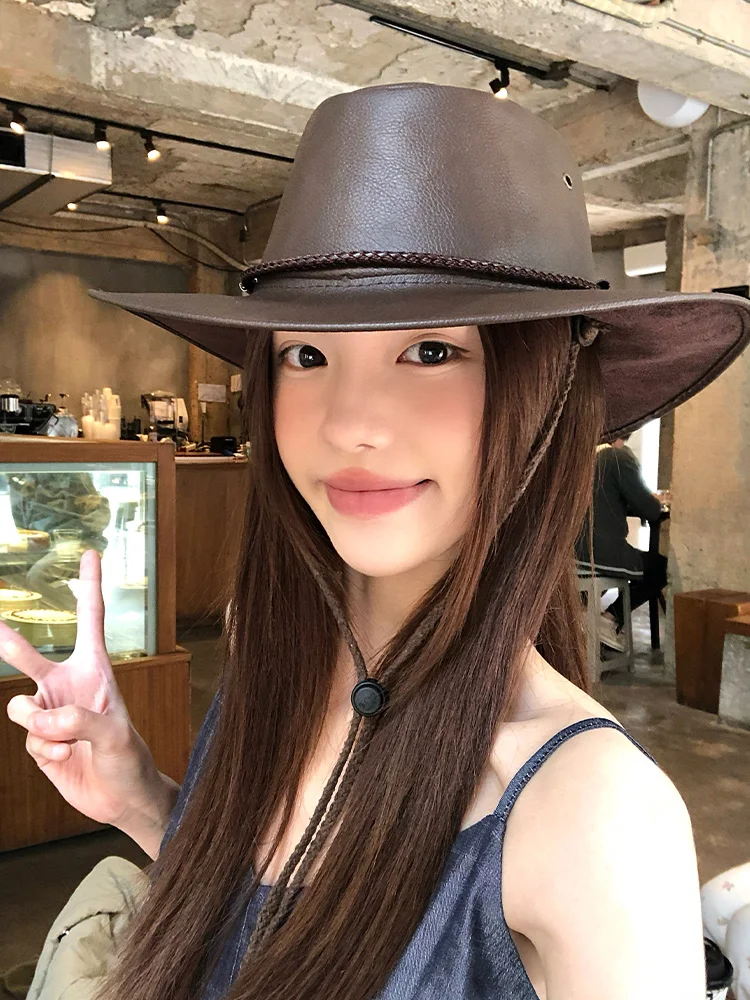 Retro American Western Cowboy Hat Women's Outdoor Travel Sun Protection Hat Climbing Cap Spring Summer New Style Riding Hat