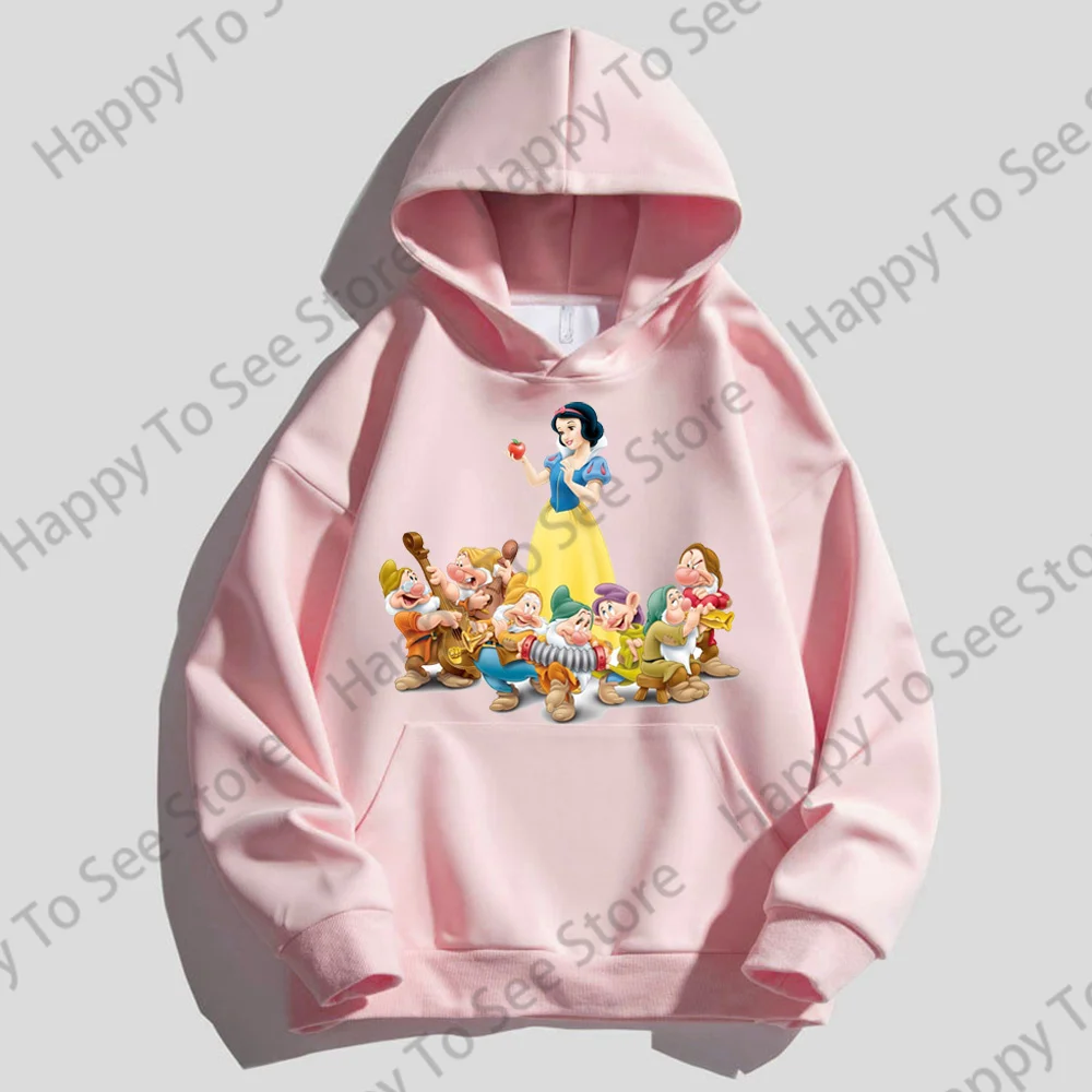 Snow White And The Seven Dwarfs Cotton Hoodie Womens Spring And Autumn New Long Sleeve Top Loose Cute Cartoon Fun Style Pullover