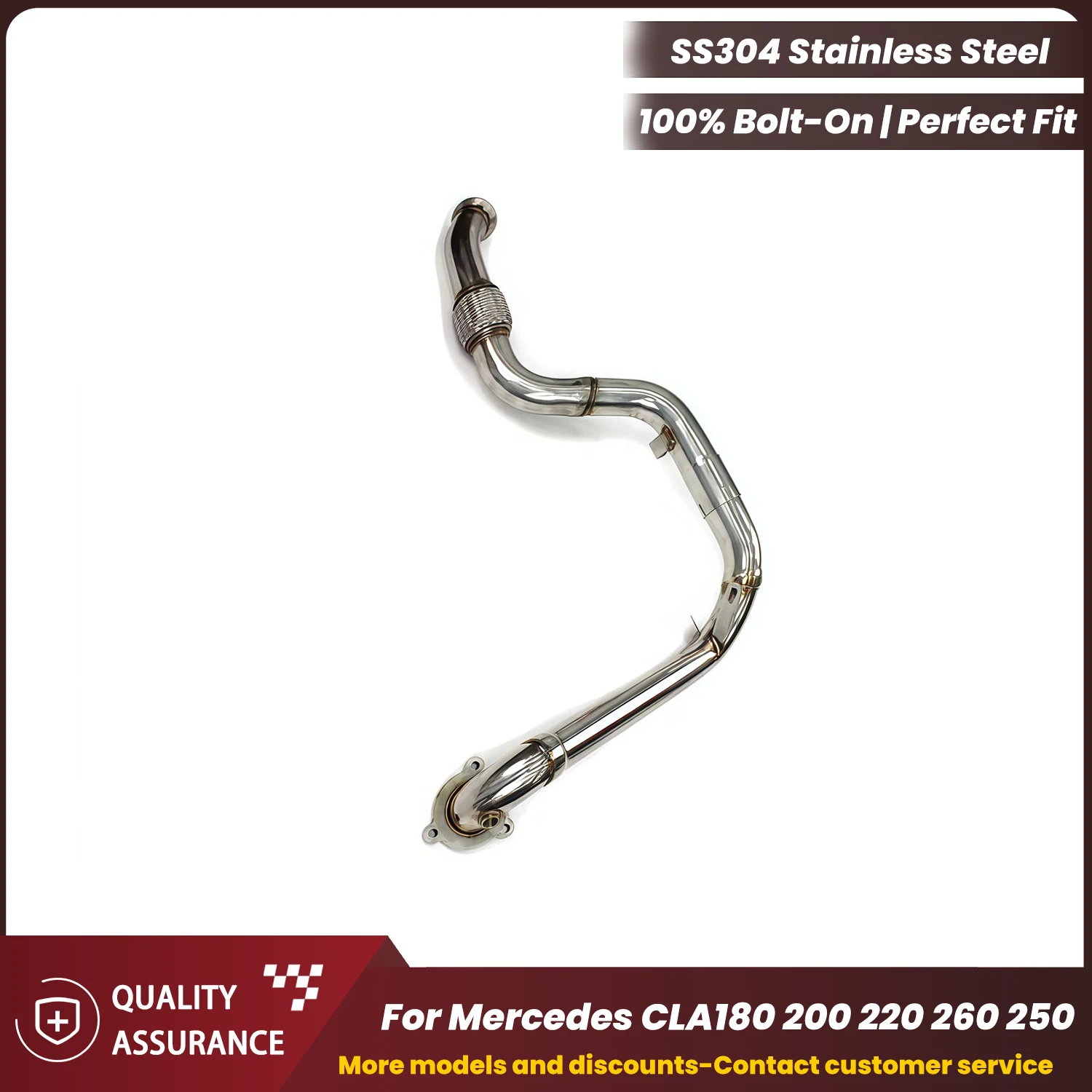 

ECCF Sports Downpipe For CLA180 200 220 260 250 Aggressive Exhaust Sound High Flow Performance Upgrade