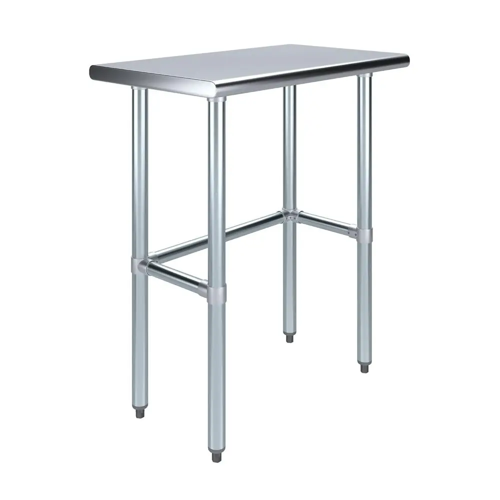 18 x 30 Stainless Steel Prep Table with Open Base - NSF Certified Kitchen Island for Food, Laundry, and Utility Use
