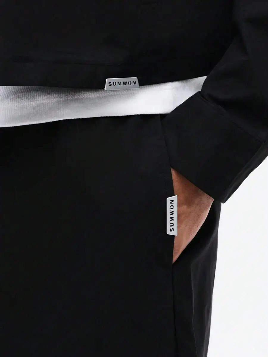 

Men Long Sleeve Zip Up Cropped Jacket And Wide Leg Pants Two Piece Set With Pockets