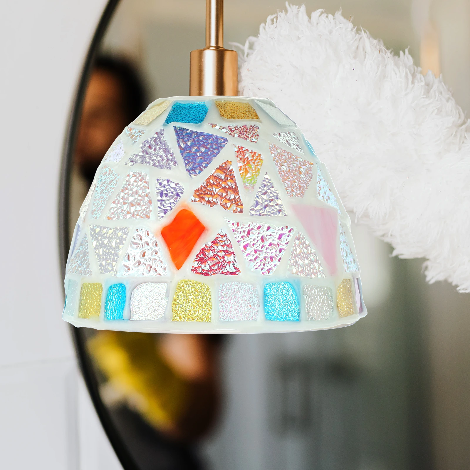

Glass Lampshade Pendant Light Fixture Covers Modern Decor Simple Installation Safe Lightweight Long Lasting Light Shade