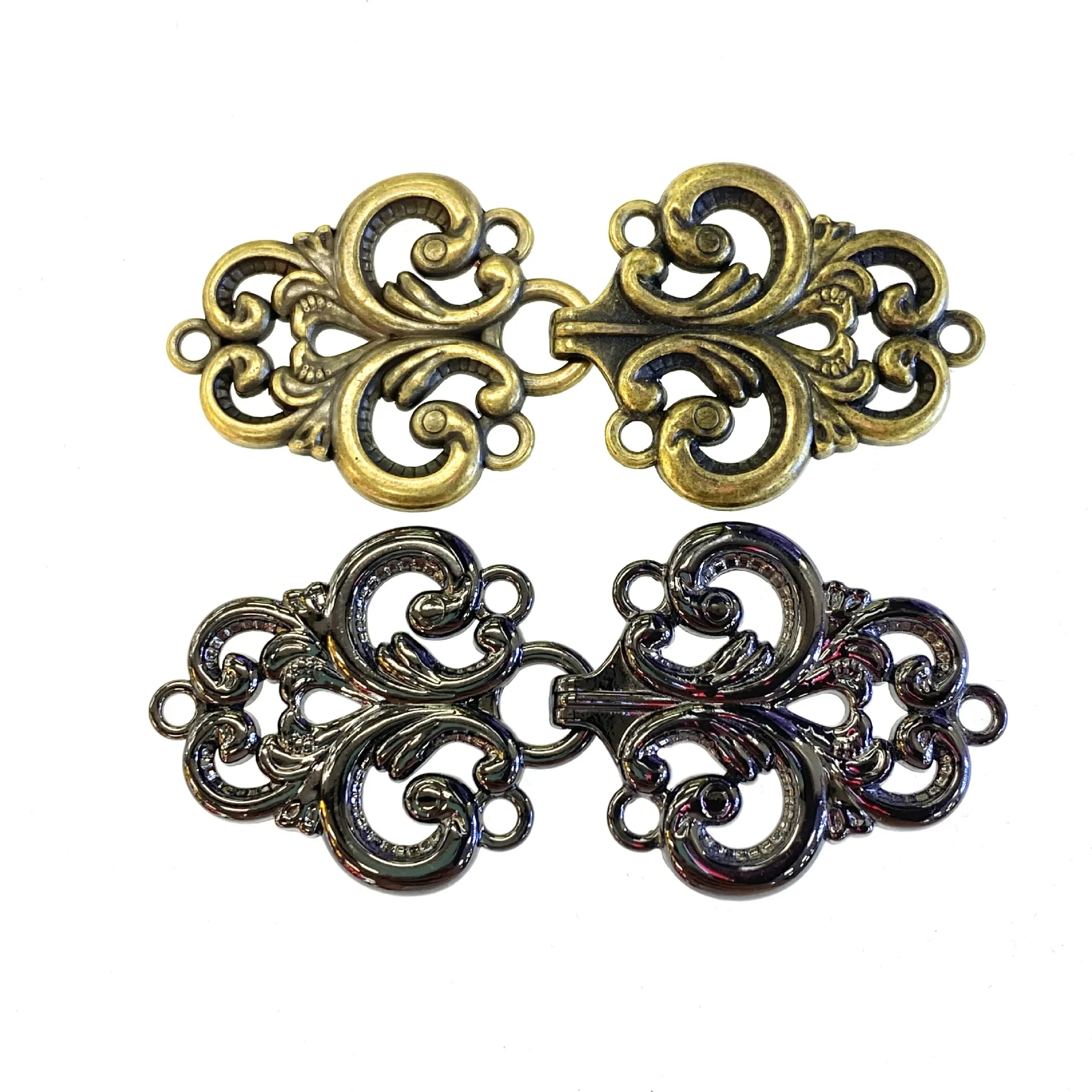 Retro Chinese Style Metal Frog Fastener Zinc Alloy Hook Clasp For Cheongsam Trench Coat