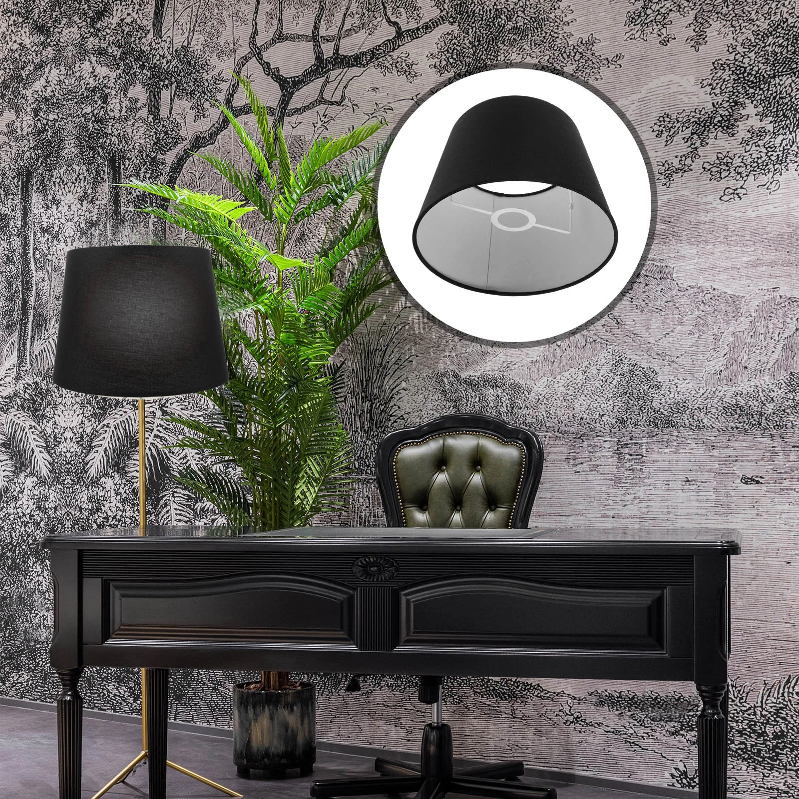 Cylindryczny klosz do żyrandola Zamiennik lampy Tkanina Metalowy wisiorek Małe abażury do stołu