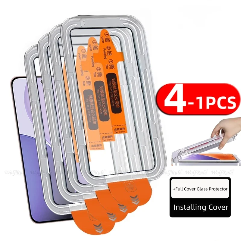 4/3/2/1 Stück Für Reno 14 FS Glas OPPO Reno 14 FS Gehärtetes Glas Vollflächiger Klebeschutz Staubfreier Displayschutz Reno 14 FS