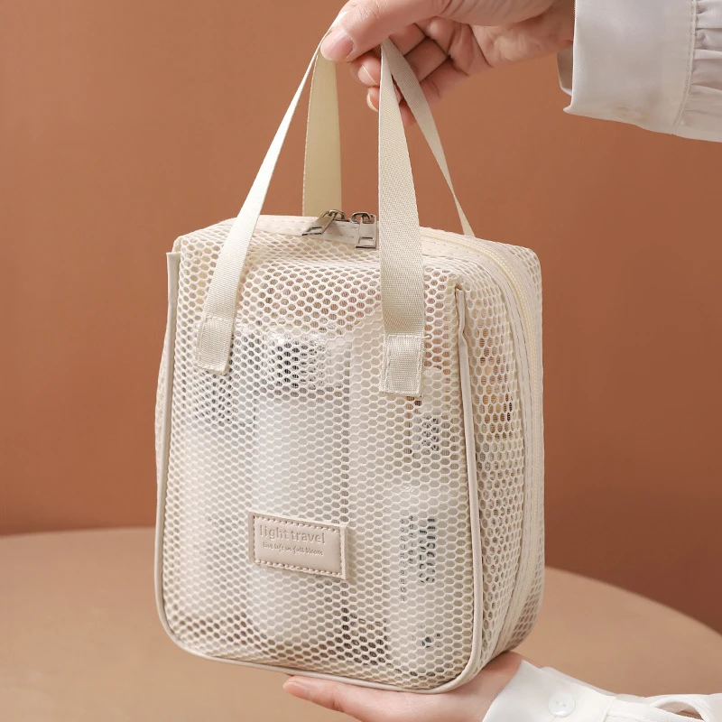 Multi-Functional Mesh Makeup Bag Pouch Large Capacity Portable Storage Case Travel Toiletry Bags Cosmetic Bag