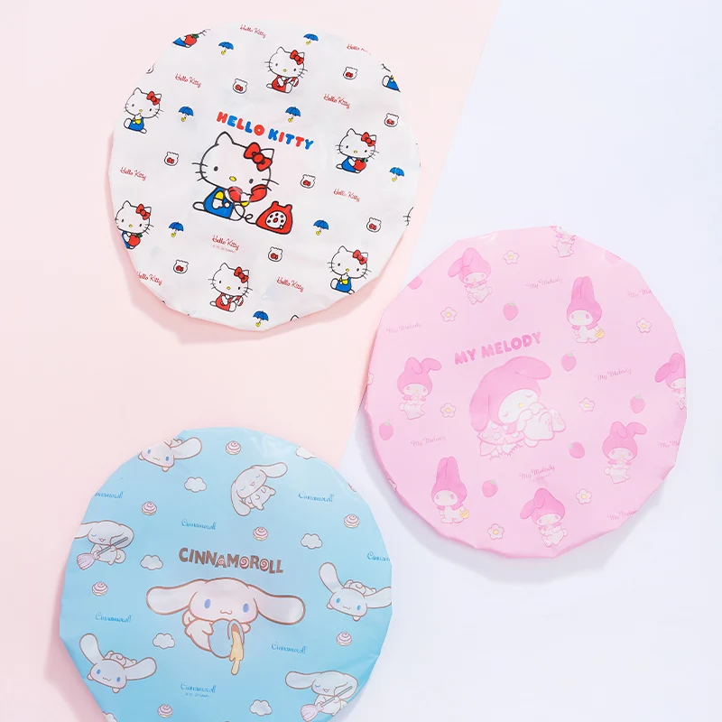 

Sanrio Characters 3D Cute Cartoon Shower Cap, Waterproof Reusable Bath Hair Protector for Women Girls