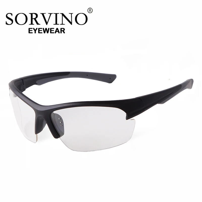 SORVINO UV400 Women Sport Outdoor Sunglasses Transparent Half Frame Tactical Shooting Sun Glasses For Ladies Men