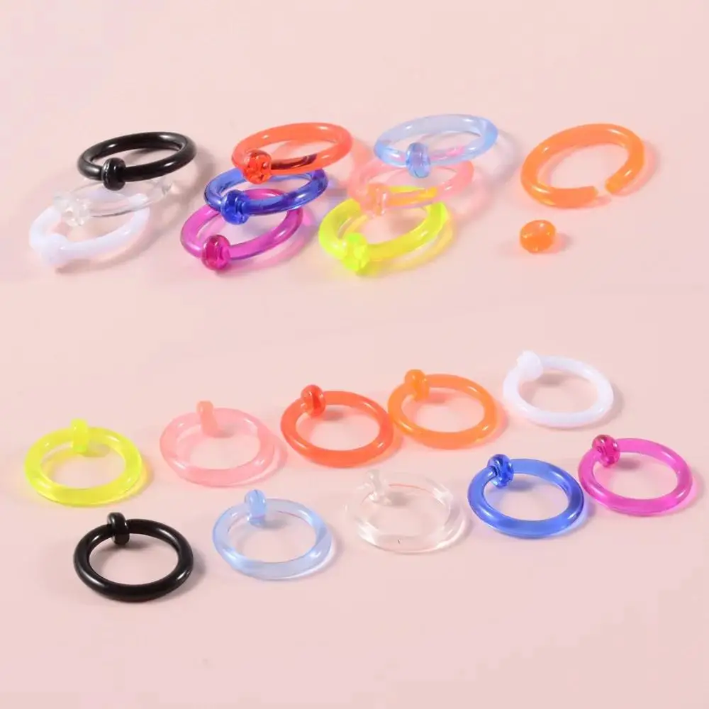 1PC Acrylic BCR Various Size Captive Bead Ring Ear Tunnel Plug Expander Gauges Nose Septum Ring Earring Body Piercing Jewelry