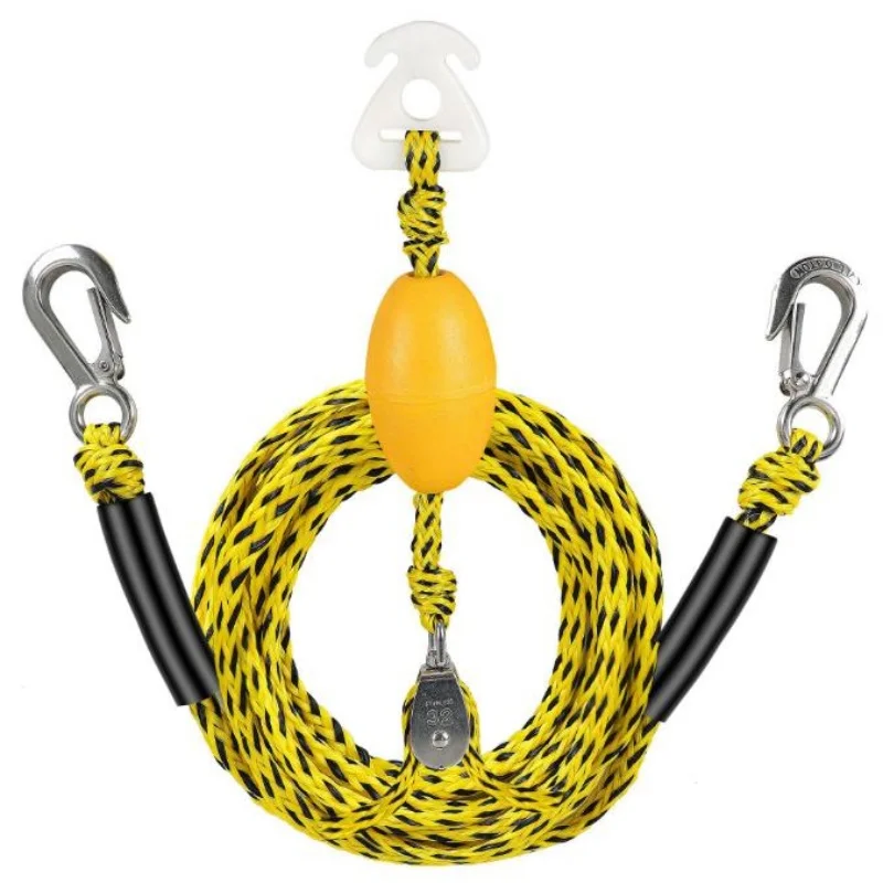 

ISURE MARINE Marine Double Hook Pulley Towing Rope,17FT 5M Dragging Rope Kayak Heavy Duty High-Strength Towing Rope ﻿