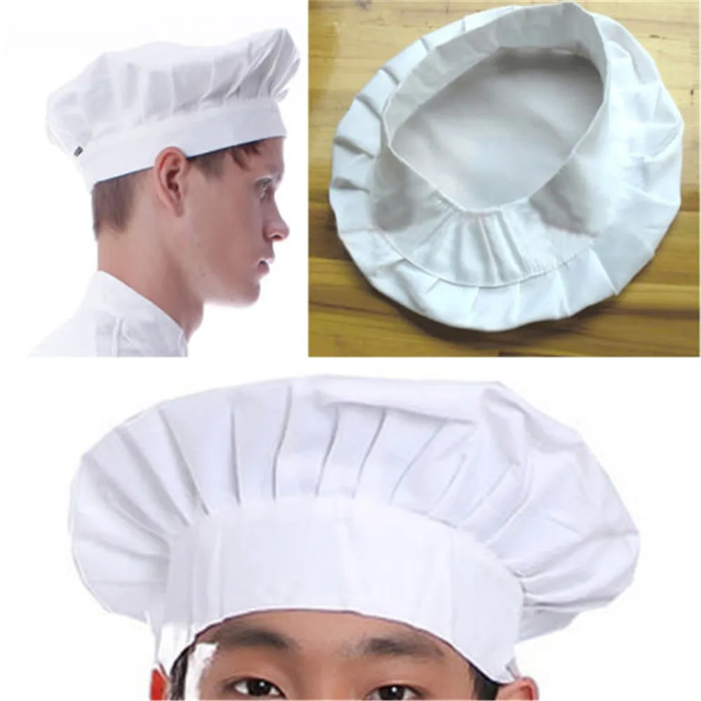 White Adult Hat Baker BBQ Cook Grilling Chef Hat