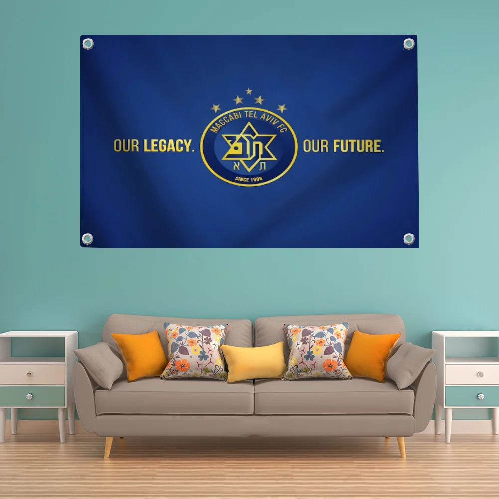 Funny Flag Pride Flag Flag to Hang Flags for Rooms Banner M-maccabi Tel Aviv FC Wall Decoration Outdoor Decor Room Aesthetic