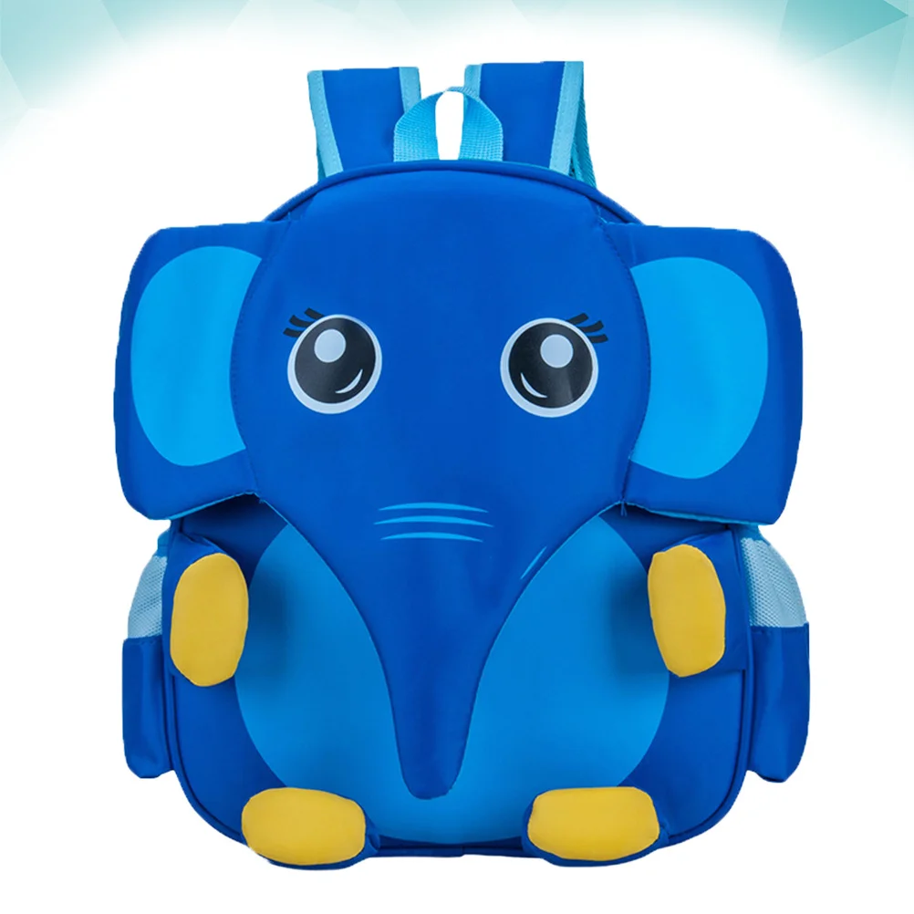 

Kids Polyester Cartoon Elephant Backpack Blue Lightweight Portable School Bag for Children Travel Shopping Student Book Bag