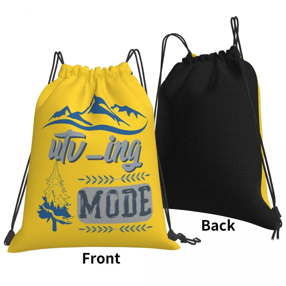 Forest River Sun Inside Tree Pine Backpacks Casual Drawstring Bags Shoes Bag Book Bags for Travel Students