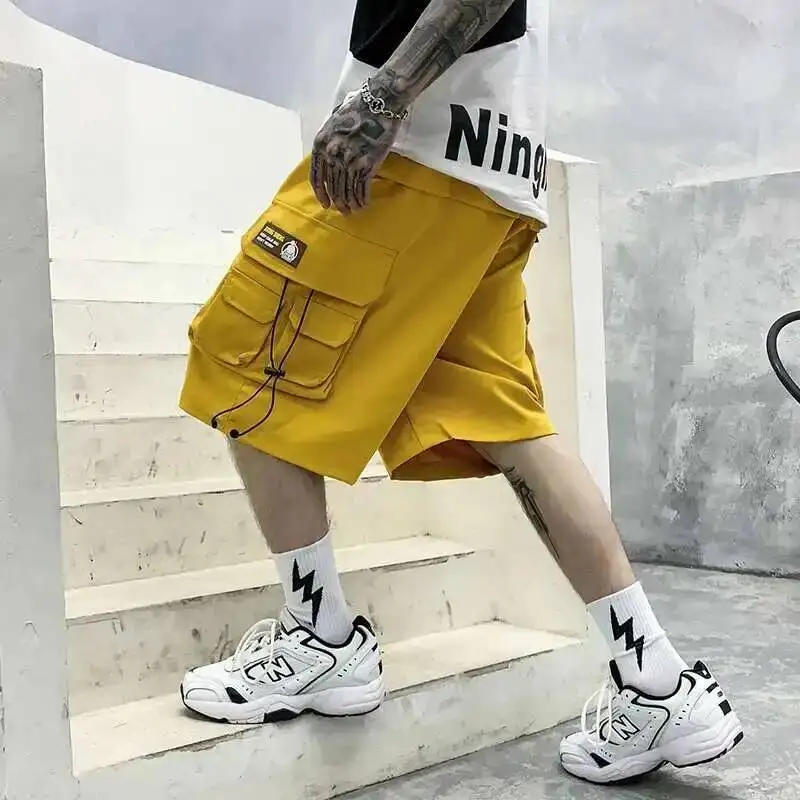 HKSH Summer Men\'s Workwear Shorts Trendy Brand Ins High Street Loose Outerwear Knee-length Pants Trendy Straight Pockets HK0673