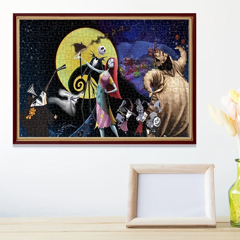 1000 pezzi puzzle personaggi dei cartoni animati incubo prima di Natale Jack e Sally Zero Moon puzzle da appendere a parete gioco per adulti regalo Fami