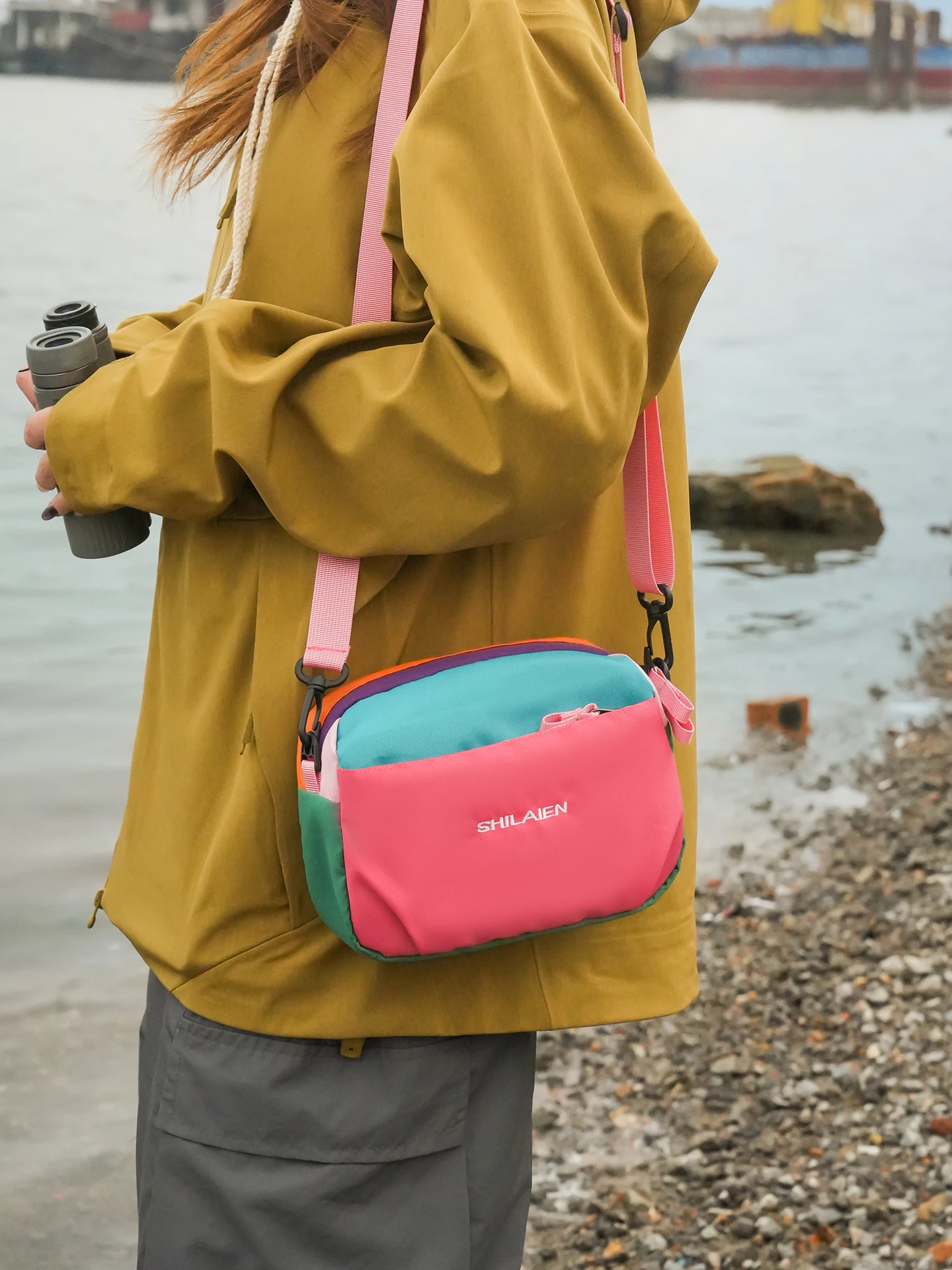 Dopamine Lightweight Summer Color Block Outdoor Sports Women's Crossbody Bag Fashionable Portable Single Shoulder Bag