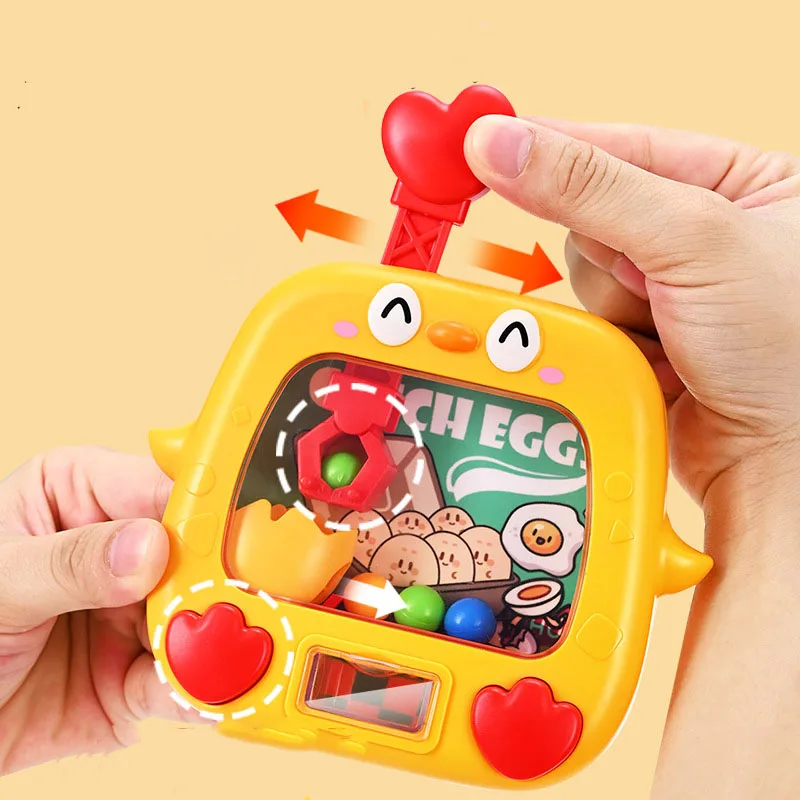 Kids Creative Fun Cute Chicken Catch Ball Machine Toys Hand Eye Coordination Clip Doll Machine Kindergarten Toys Small Gifts