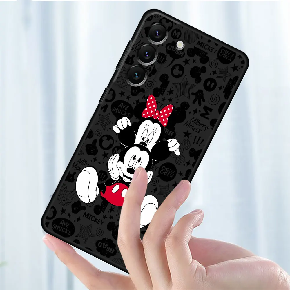 Phone Case for Samsung Galaxy S21 FE S21 5G S24 Ultra S20 S22 Plus S23 Ultra Silicone Cover Bumper Disney Mickey Minnie Mouse