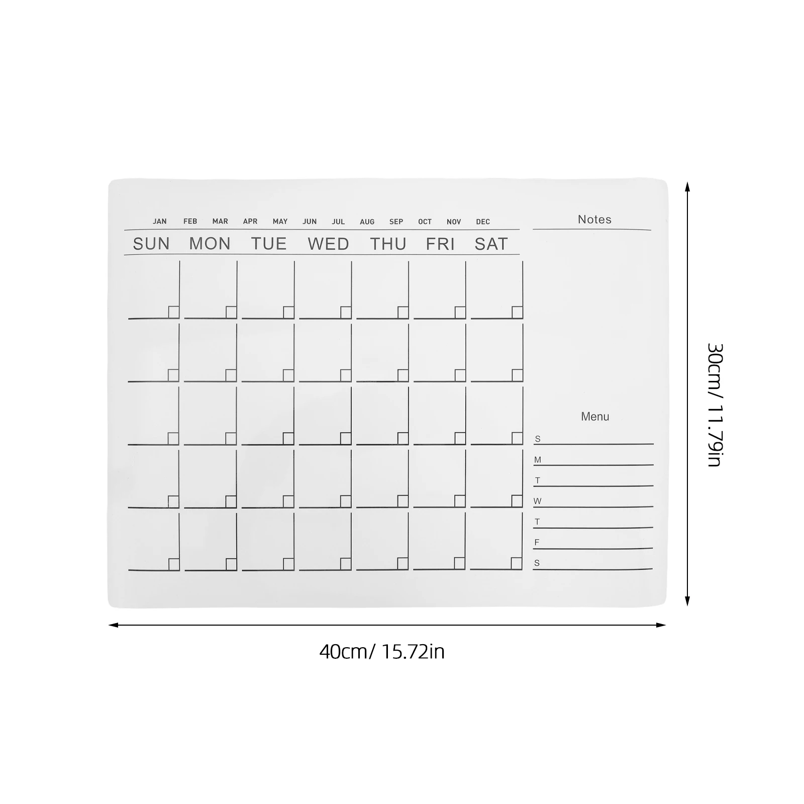 Image 6: 1 feuille d'autocollants tableau blanc effaçable à sec, tableau de calendrier 30x40cm, réutilisable, auto-adhésif, planificateur mensuel, tableau de planification mural en PVC