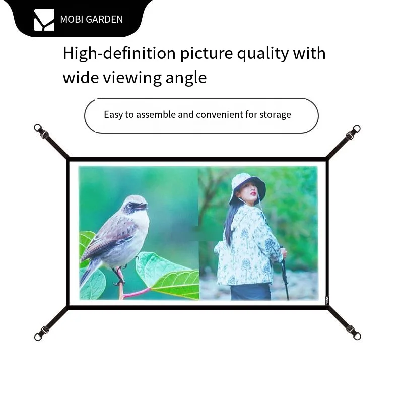 Outdoor camping 100-inch mobile screen portable home foldable projector movie screen YC