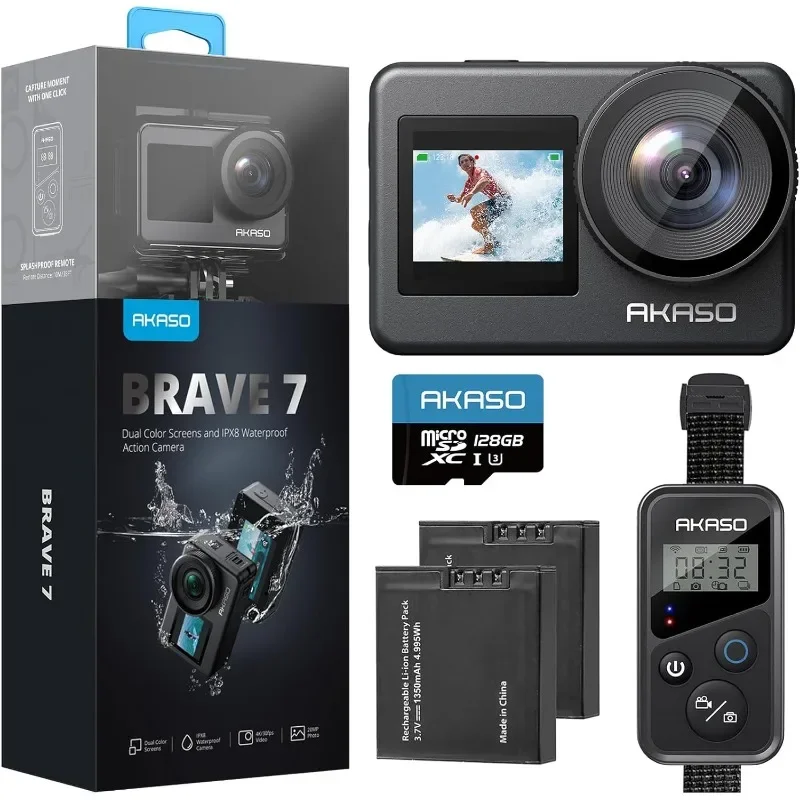 

Brave 7 Action Camera 4K30FPS 20MP,Waterproof Camera with Touch Screen IPX8 33FT EIS 2.0 Zoom Support External Mic Voice Control