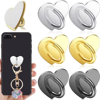 럭셔리 금속 자체 접착 하트 모양 전화 케이스, 손가락 반지 핸드폰 참 거치대 후크, 카와이 버클 걸쇠, 진주 펜던트