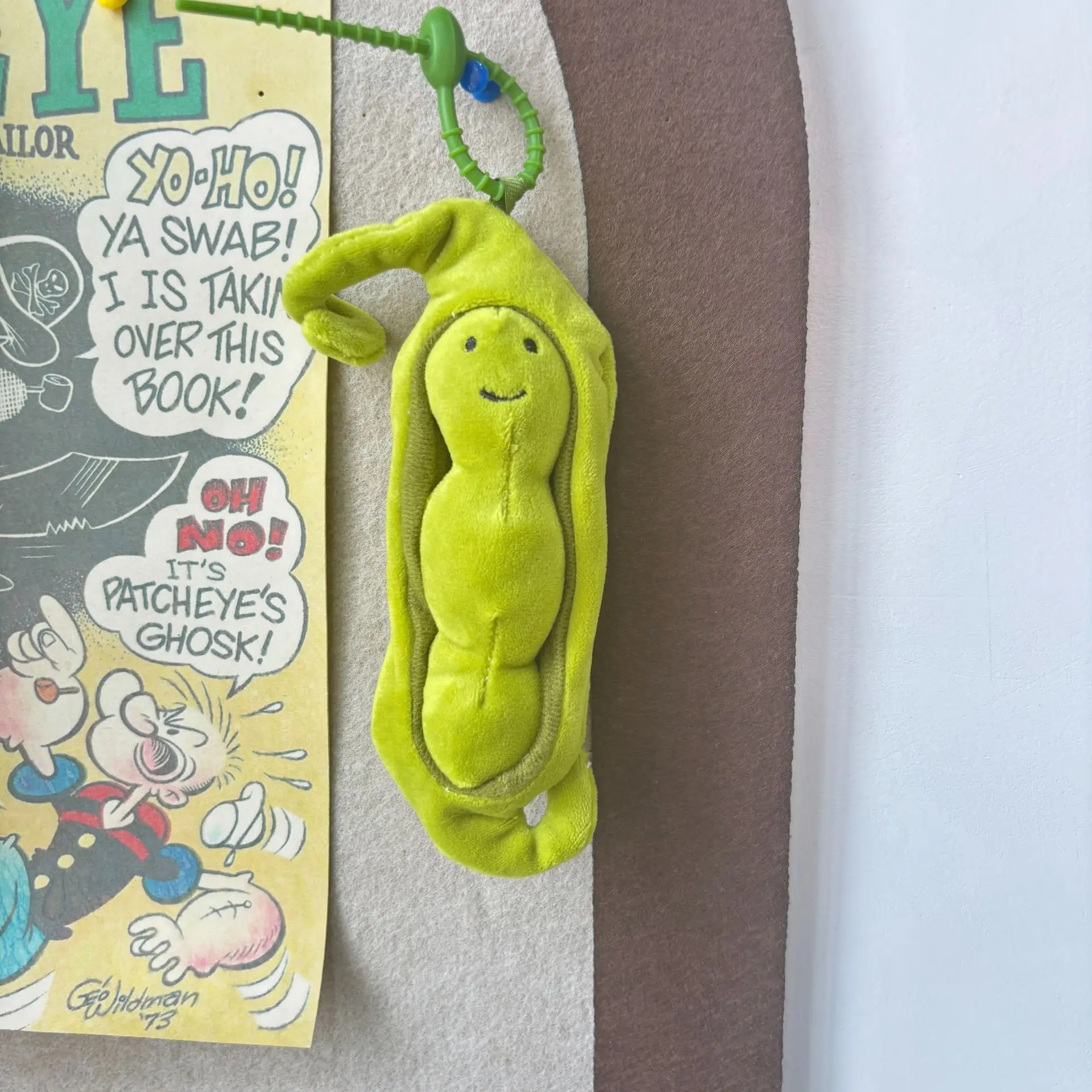 Lindo estilo japonés guisante vaina vegetal juguete de peluche llavero colgante regalo creativo simulación guisante vaina muñeco de peluche bolsa decoración llavero