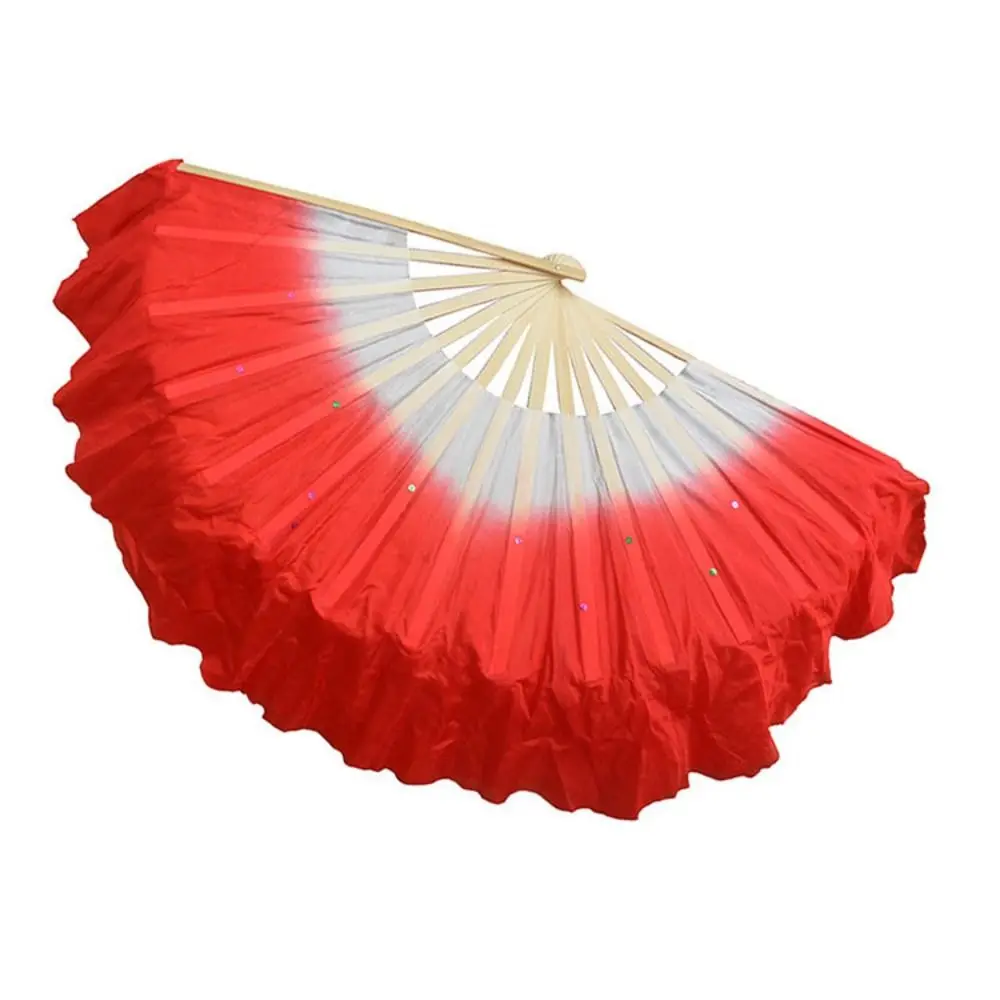 Beautiful Handmade Yangko Dance Fan Half Circle Silk Classical Silk Veil Fan Chinese Style Belly Dance Fans Party Supplies