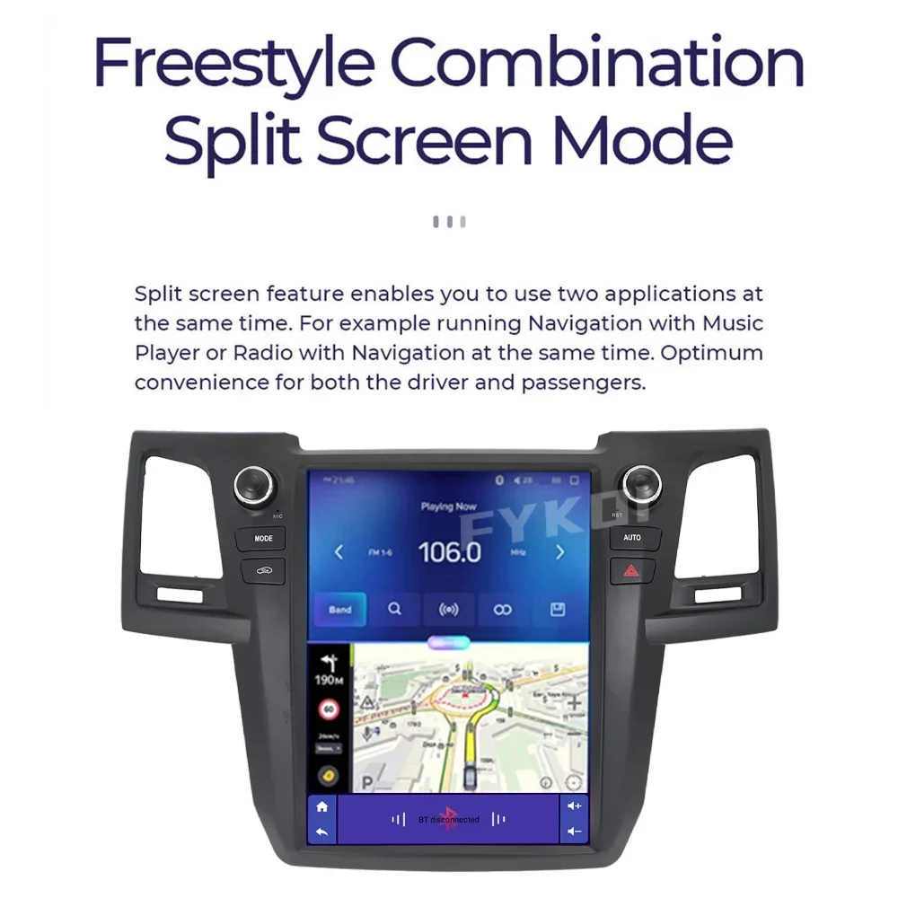 For Toyota Fortuner HILUX Revo Vigo 2007-2015 Android Carplay Auto Car Radio Navigation GPS Video Player Autoradio 360 Camera