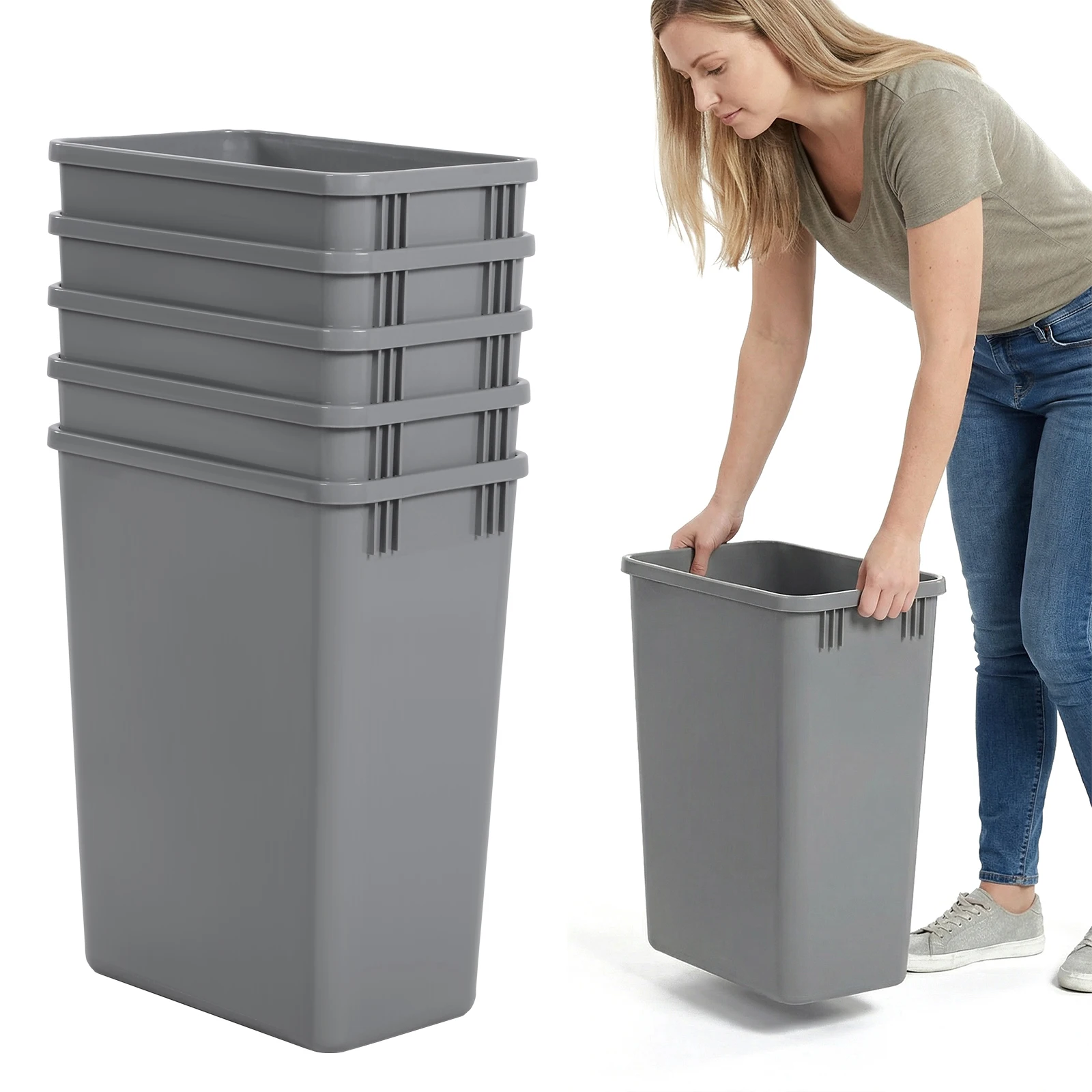 

Набор из 10 мусорных баков объемом 35 кварт, легко моющиеся, многофункциональные, для ванной, прачечной, гостиной, дома и рабочего кабинета