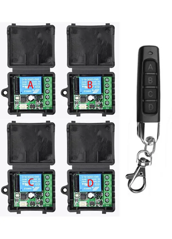 433MHz Universal Wireless Remote Control DC 12V 1CH 10A Relay Receiver Module RF Switch Remote Control For Gate Garage Opener