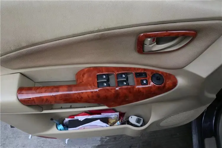 Adesivi Interni Finiture 4PC Per Hyundai Per Tucson 2006-2013 LHD Auto Porta Bracciolo Finestra Ascensore Interruttore Decorazione Cornice Copertura Trim ABS Car Accessori Telaio Copertura Trim (Size