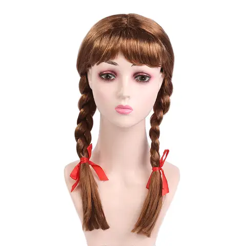 블랙 옥토버 페스트 소녀 금발 머리 띠 Annabelle 코스프레 가발 Chucky의 신부 내열성 코스프레 의상 가발 + 가발 모자