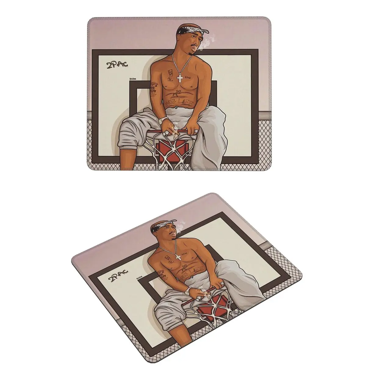 래퍼 투팍 2PAC 힙합 마우스 패드 컴퓨터 키보드 마우스 매트 게이머 PC 데스크 매트 사무용품 테이블 매트