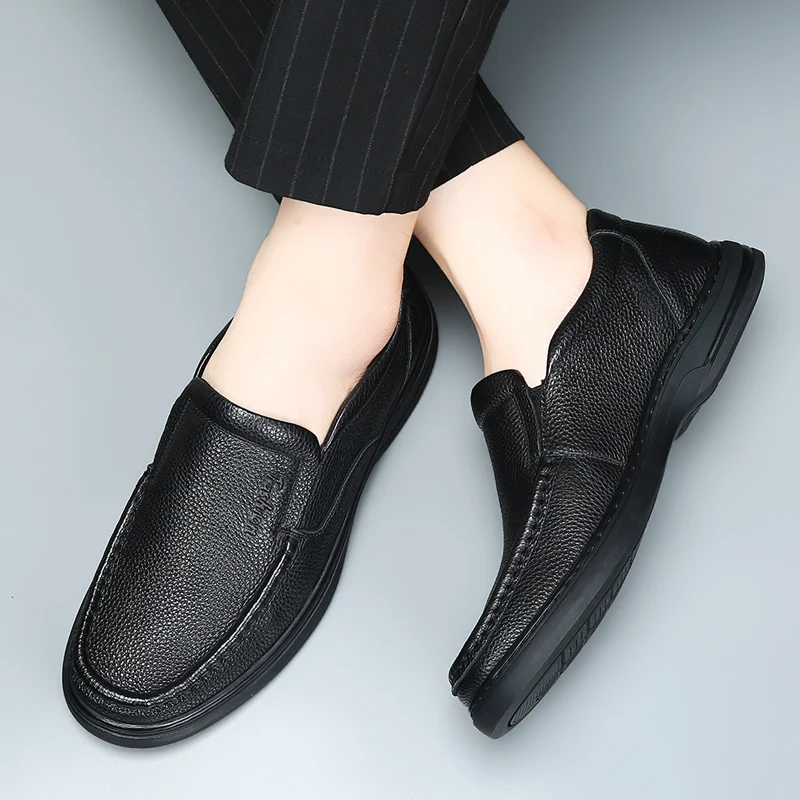 DIMANYU Genuine Leather 2026 New Casual Non-Slip Dad Large Size Middle-Aged Elderly Flat Men's Shoes_vogvips.com