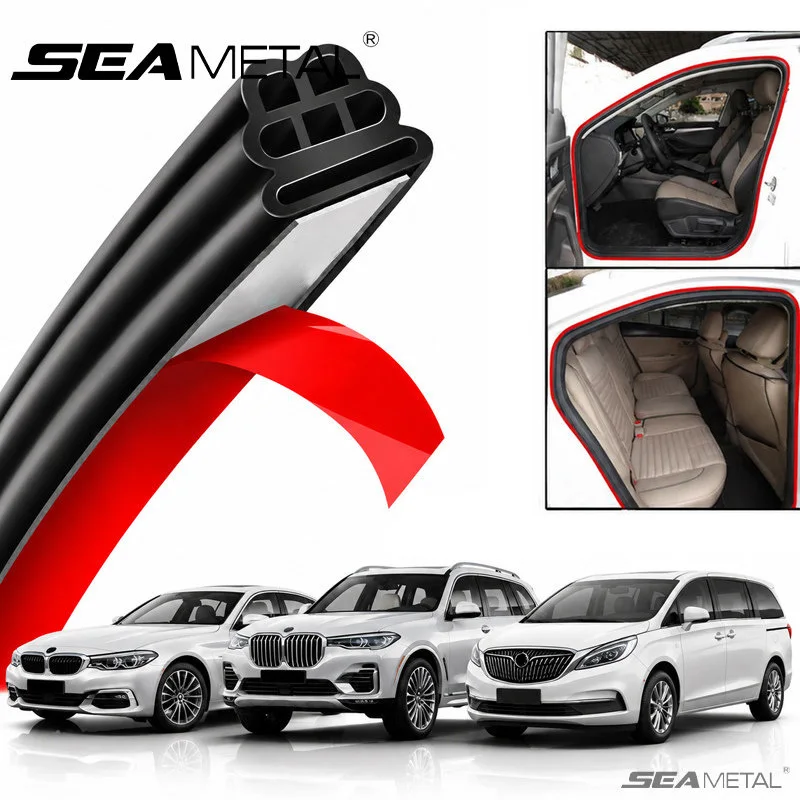SEAMETAL 3-Layer Car Door Sealing Strip Rubber Waterproof Dustproof Car Door Interior Protector Sticker Self Adhesive Seal Strip
