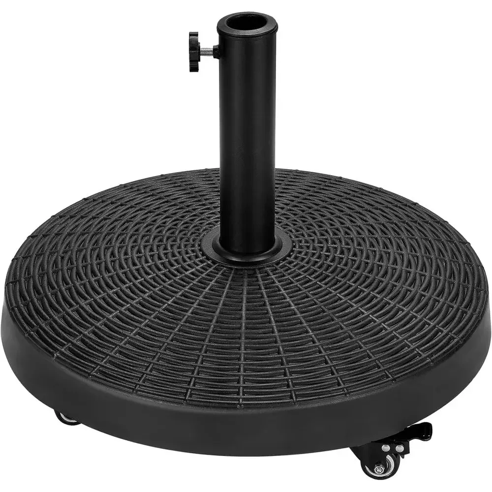 

Heavy-Duty Outdoor Patio Umbrella Base with Brakeable Wheels, Suitable for 1.5''-1.89'' Market Umbrellas, Black