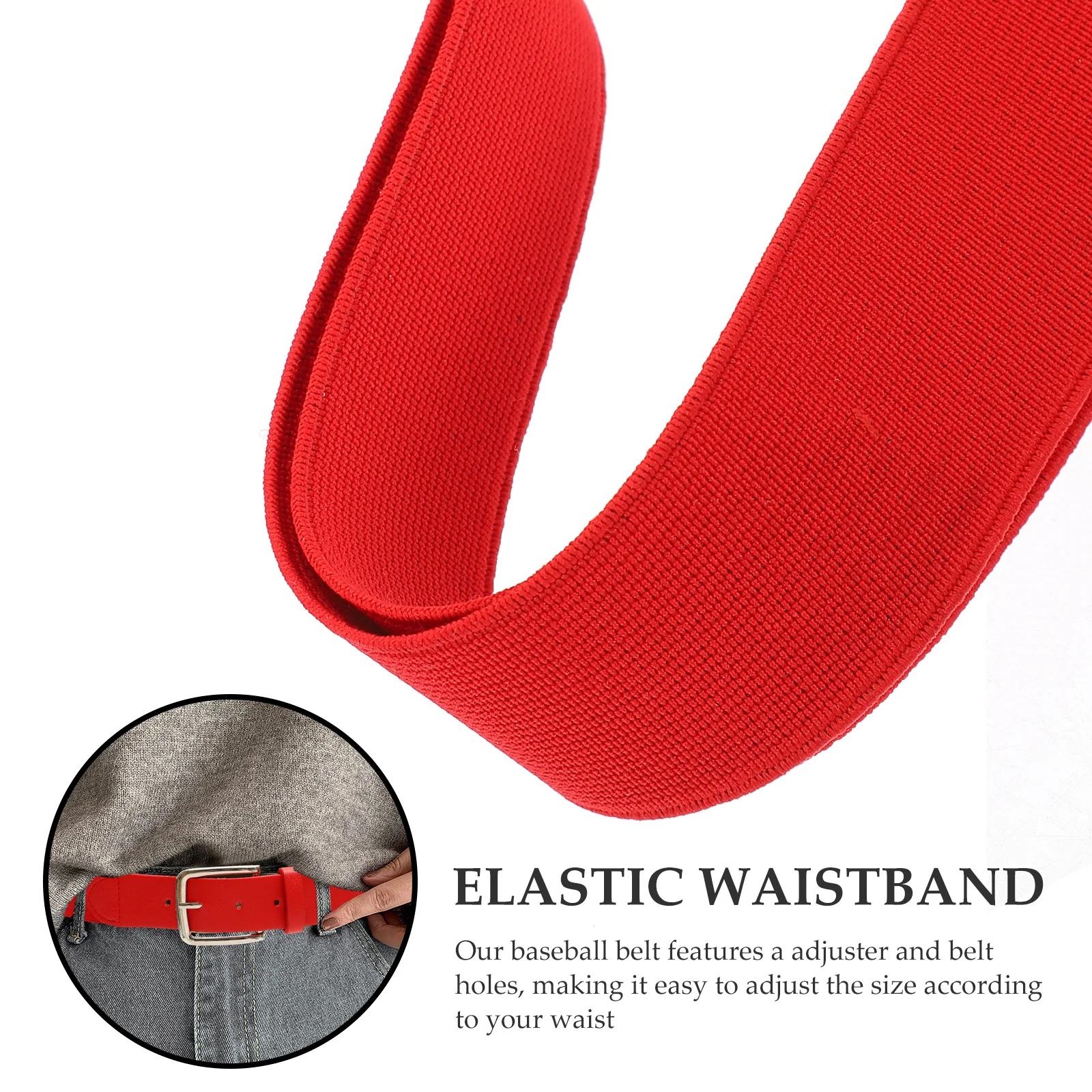 حزام بيسبول مرن، حزام كرات لينة قابل للتعديل للرجال والنساء والشباب، إبزيم معدني قوي، معدات رياضية طويلة