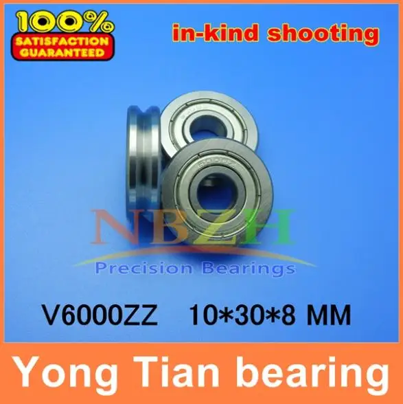 Outer ring V grooved straightener guide wheel bearings A1001 2Z V6000ZZ V90 10*30*8  mm pulley bearings V groove width 3.5 mm