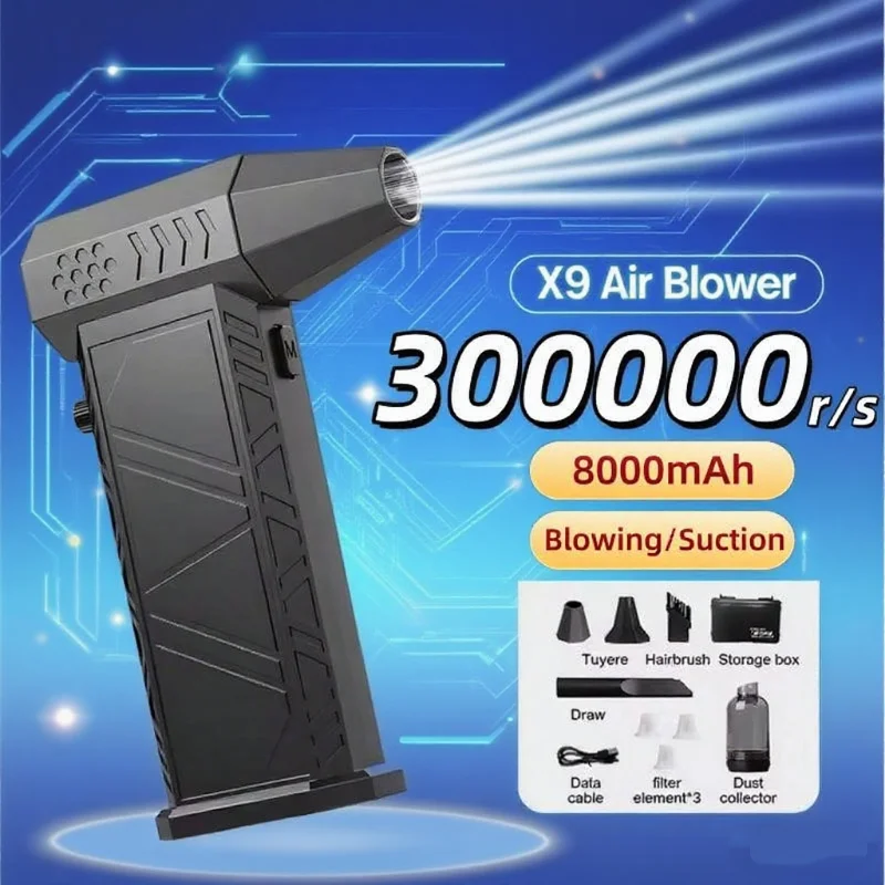 

X9 Turbo Fan Jet 300000RPM Powerful Dust Blower Brushless Motor Vacuum Cleaner Blower For PC/Keyboard/Home/Car Cleaning Air Dust