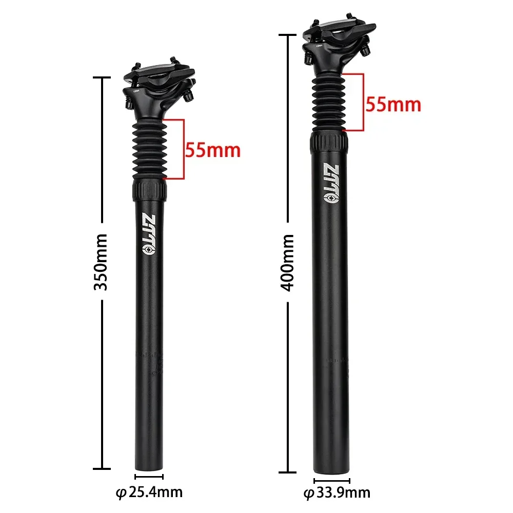 ZTTO MTB Suspension Seatpost Dropper 25.4/27.2/28.6/30/30.4/30.9/31.6/30.9mm Bicycle Seat Post Shock Absorber Saddle Tube 350mm