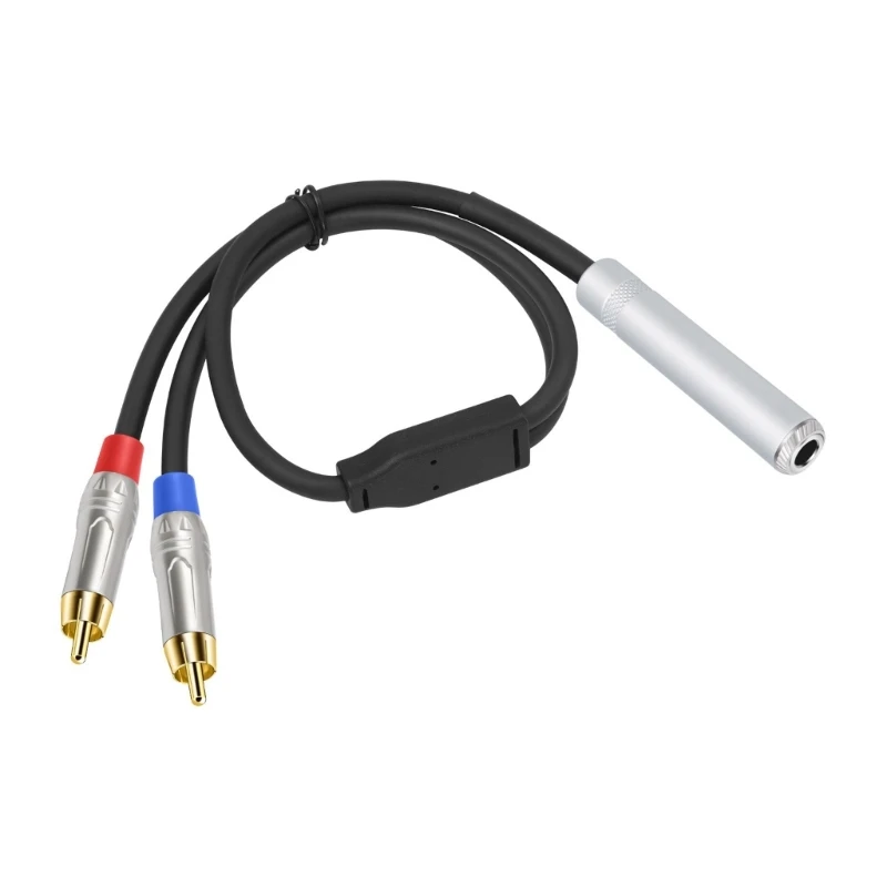 

50 см, 1/4 дюйма, гнездо TRS и 2rca, стерео слуховой соединительный кабель для музыкального оборудования, 1,64 фута
