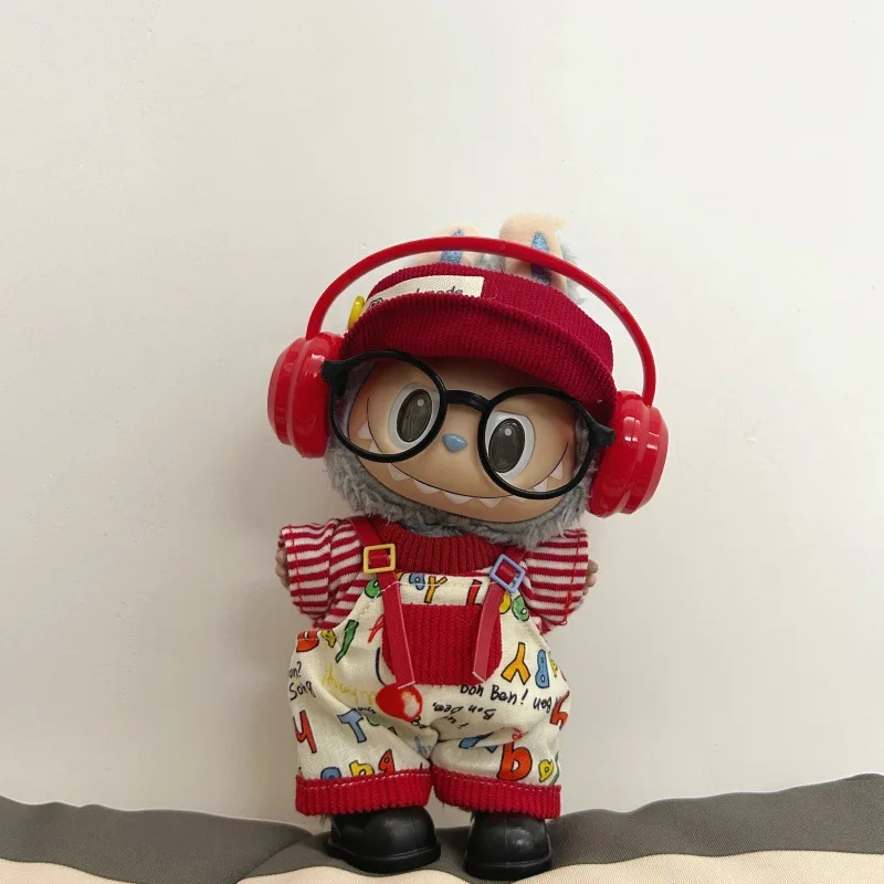 The New Hot-selling Trend Labubu Clothes Hip-hop Style Wear with Hats Headphones Glasses Shoes Fashionable Personality
