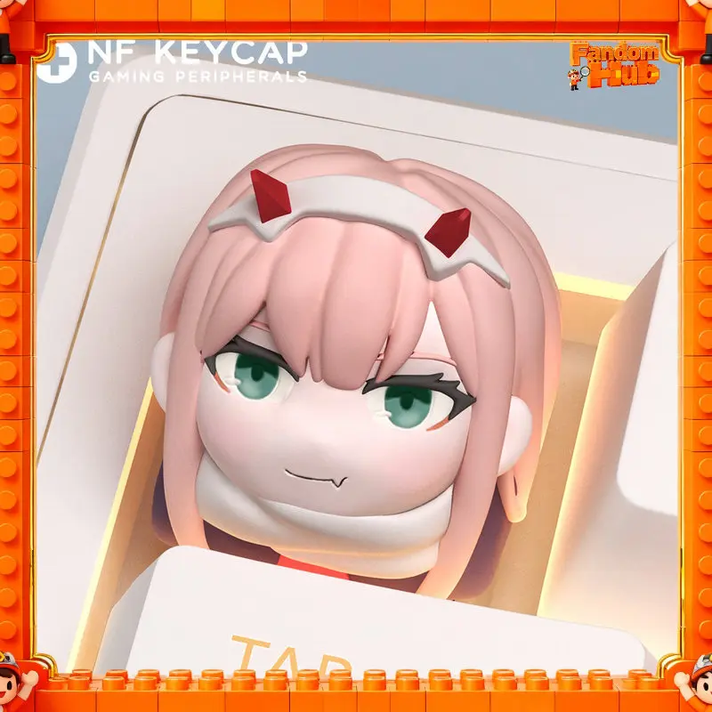 2026 New Nf Keycap Darling In The Franxx Zero Two Chibi Pink Artisan Keycap For Mechanical Keyboard Gift For Fans，3D Printing